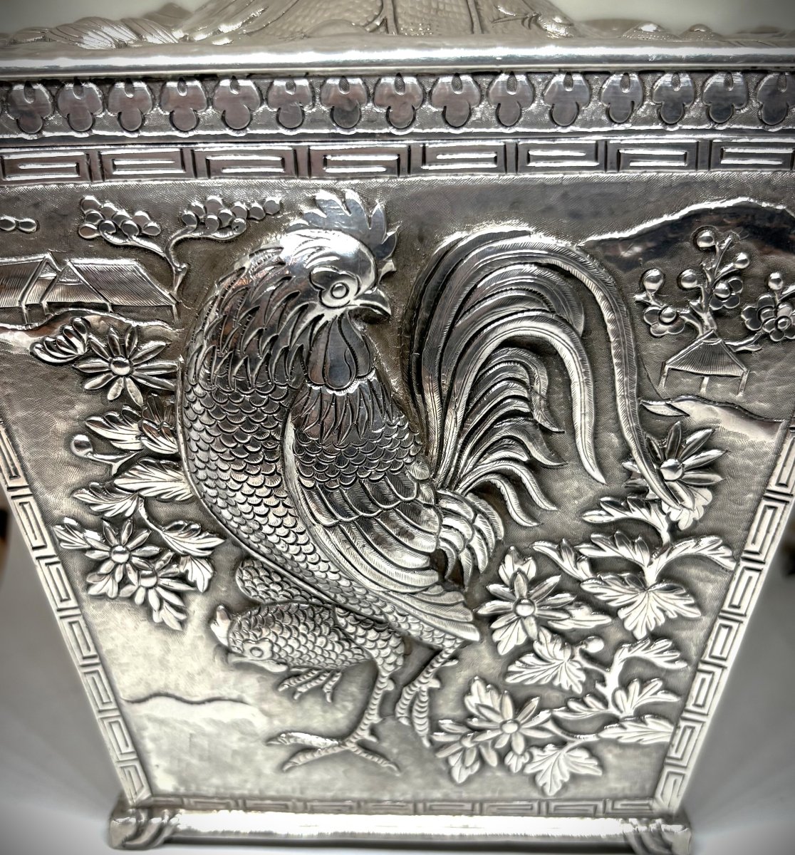 Boîte à thé en argent, Extrême-Orient, XIXe – début XXe siècle-photo-5