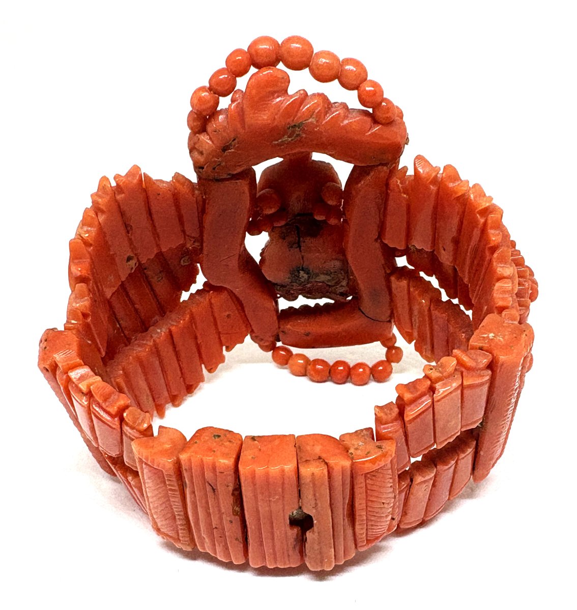 Bracelet en corail rouge de Méditerranée, XIXe siècle-photo-1