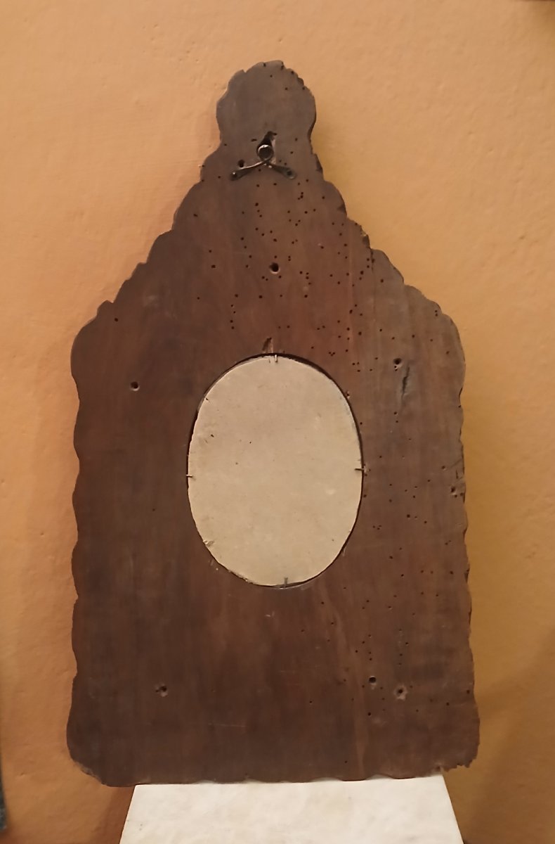 Wall-mounted Mirror Made Of Walnut Wood-photo-1