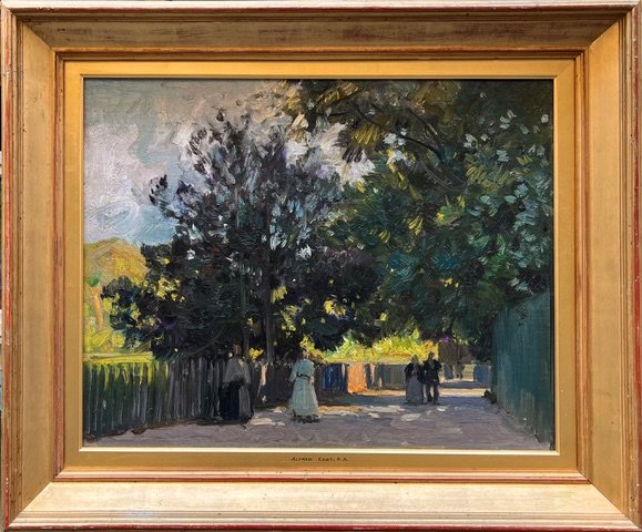 Promenade matinale, sentier de la rivière à Marble Hill - Alfred East (1844-1913)-photo-2