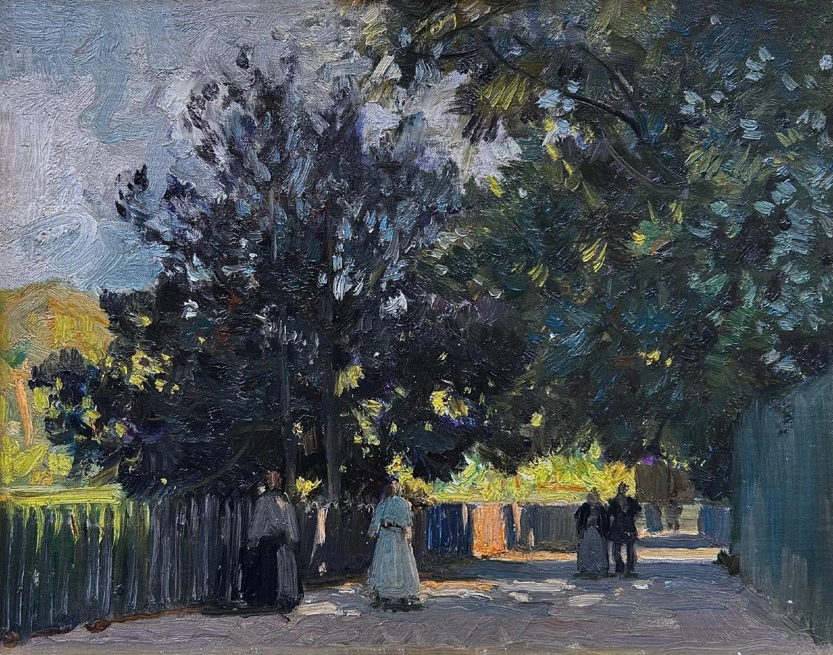 Promenade matinale, sentier de la rivière à Marble Hill - Alfred East (1844-1913)