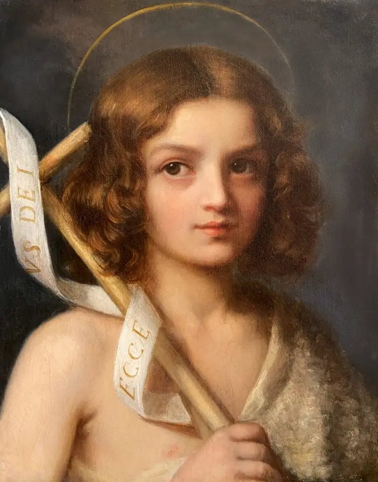 Saint Jean-Baptiste enfant – École italienne du XIXe siècle-photo-2