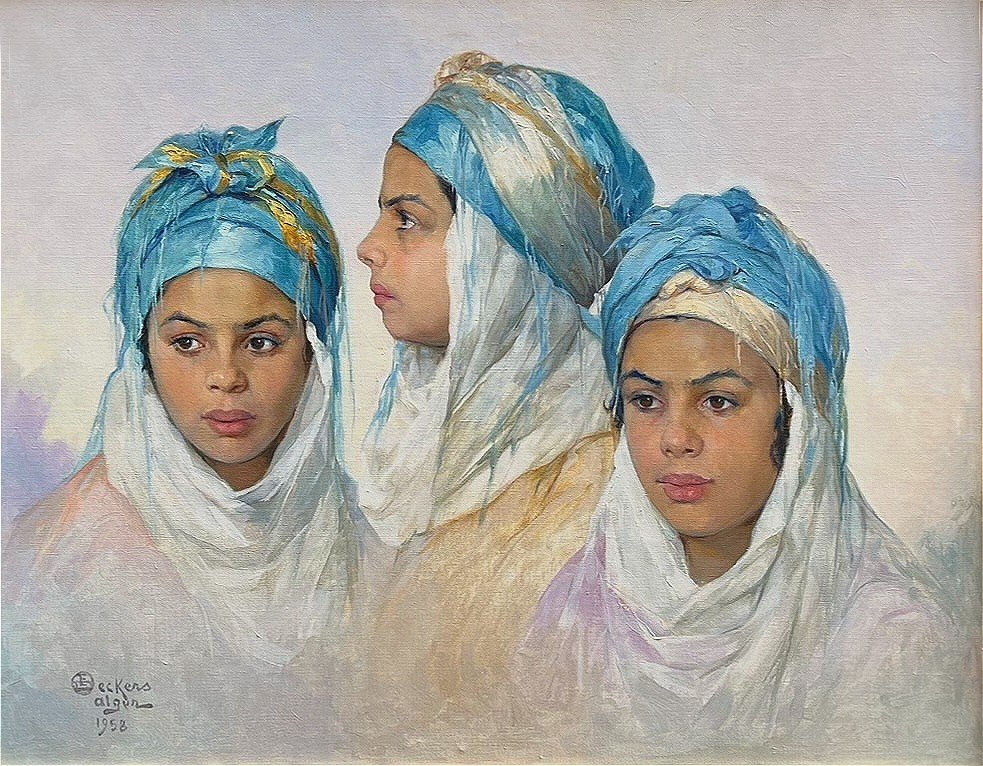 The Blue Headdress - Emile Deckers (1885-1968)