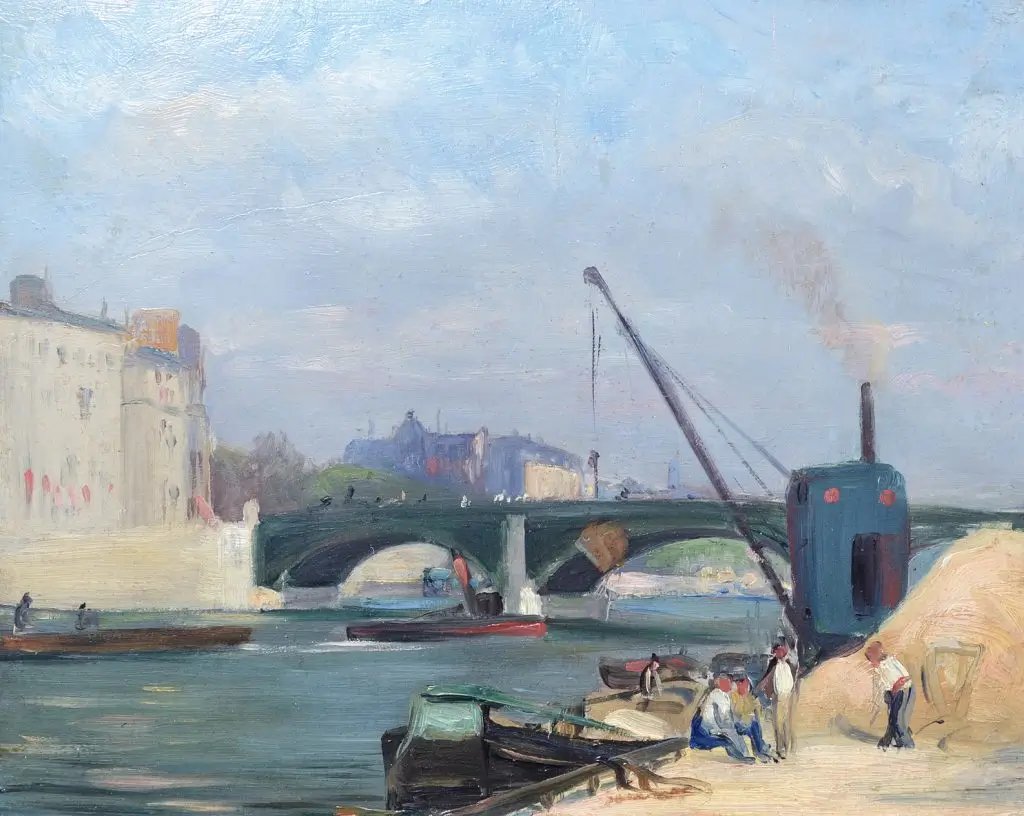 The Sully Bridge, Paris – 19th-century French School