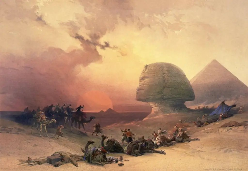 Approche du simoun, désert de Gizeh – David Roberts (1796-1864)