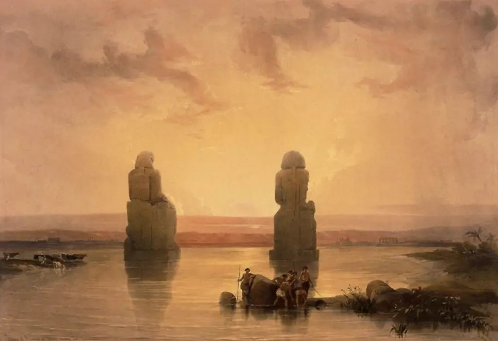 The Colossal Statues Of The Theban Plain During The Innundation —david Roberts (1796–1864)