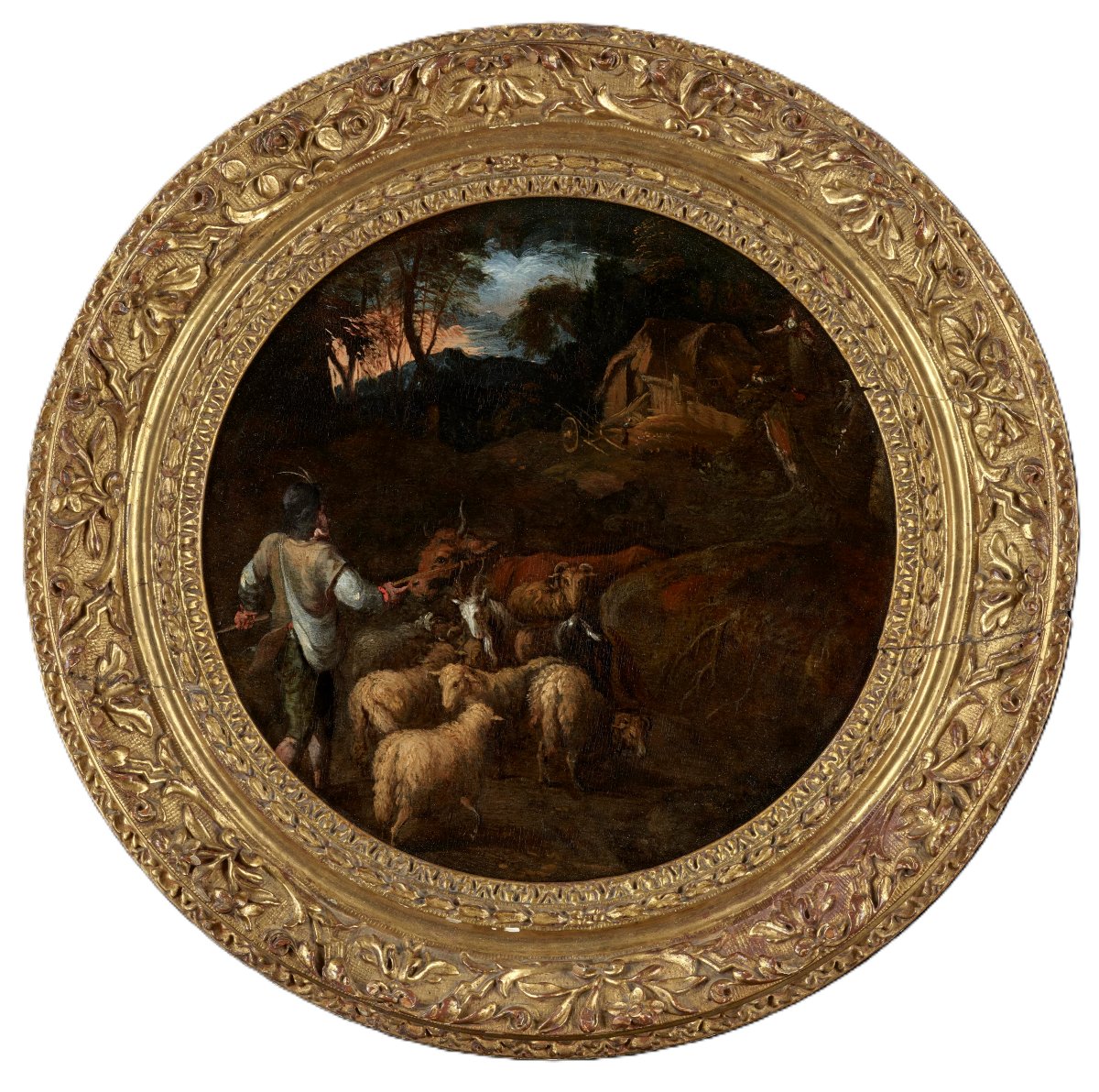 Shepherd With His Herd At Dusk - Circle Of Roelant Savery (1576-1639)