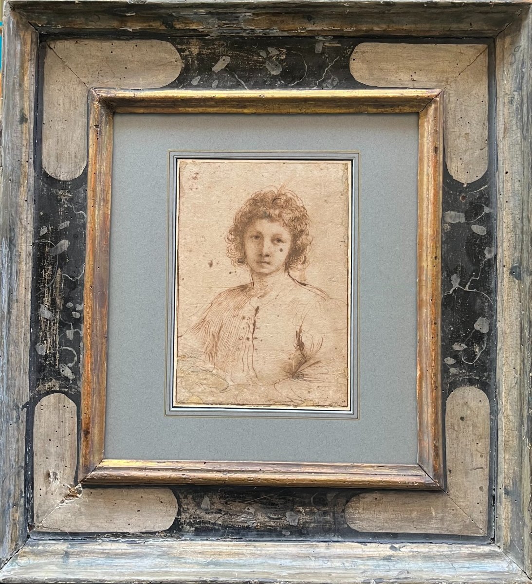 Half-length Study Of A Youth - Giovanni Barbieri Guercino (1591-1666)-photo-2