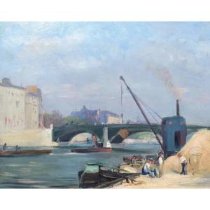 The Sully Bridge, Paris – 19th-century French School