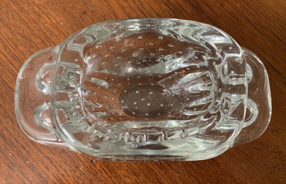 Schneider Charles Bowl In Transparent Bubble Glass.-photo-2