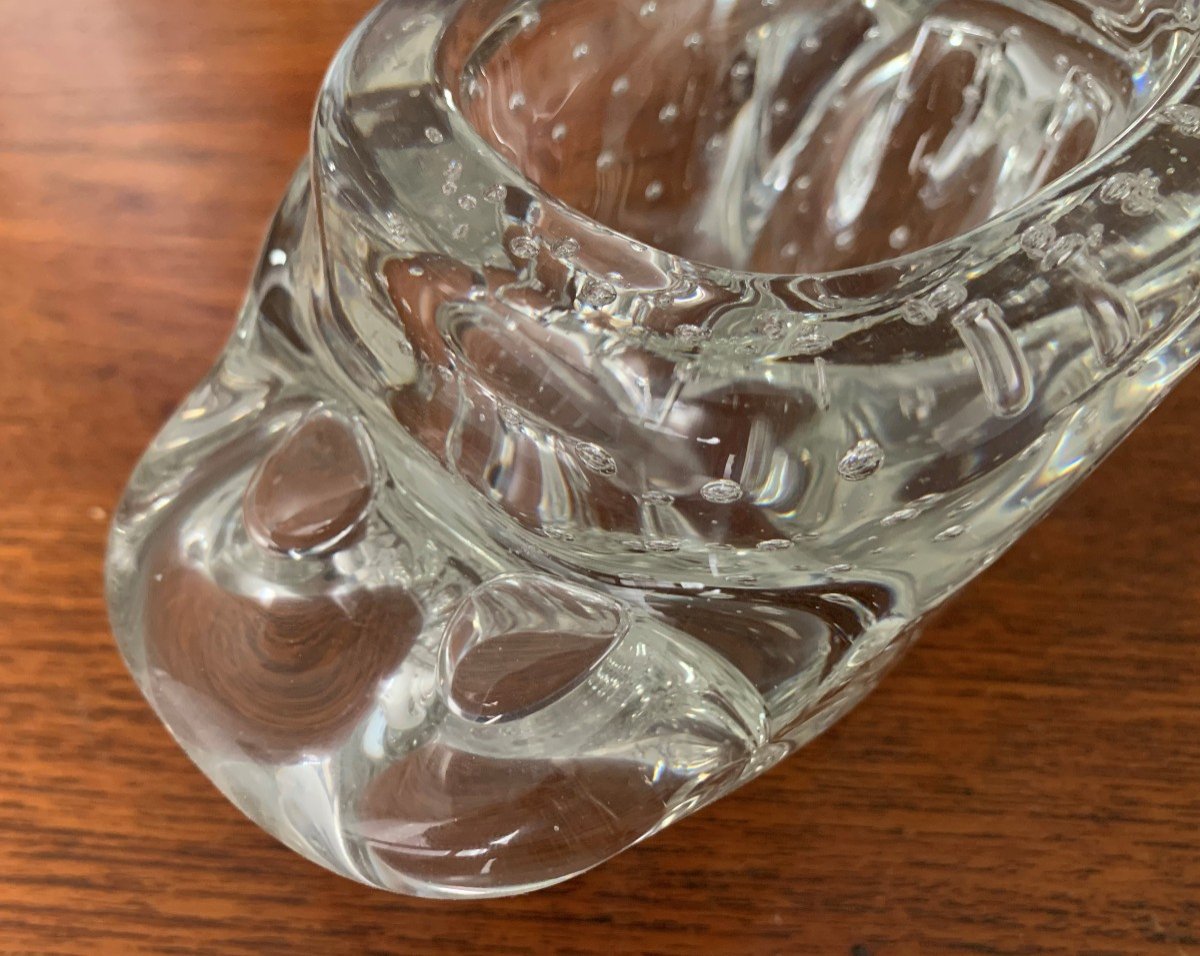 Schneider Charles Bowl In Transparent Bubble Glass.-photo-3