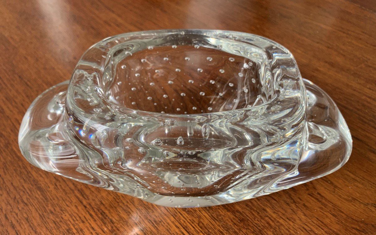 Schneider Charles Bowl In Transparent Bubble Glass.-photo-4