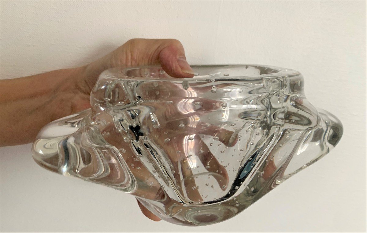 Schneider Charles Bowl In Transparent Bubble Glass.-photo-3