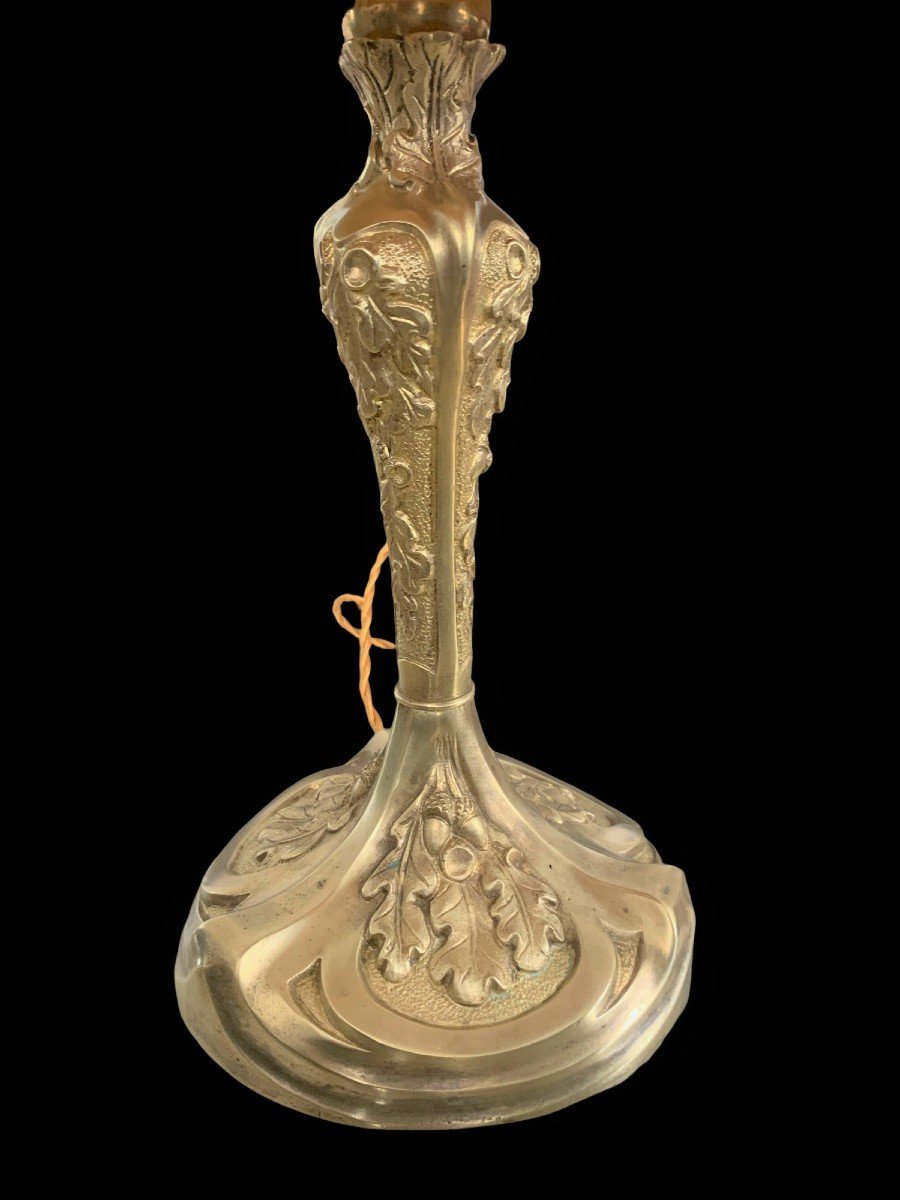 Lampe En Bronze Doré Art Nouveau -photo-4