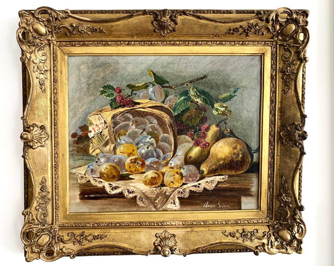 André Viau “still Life With Fruits”