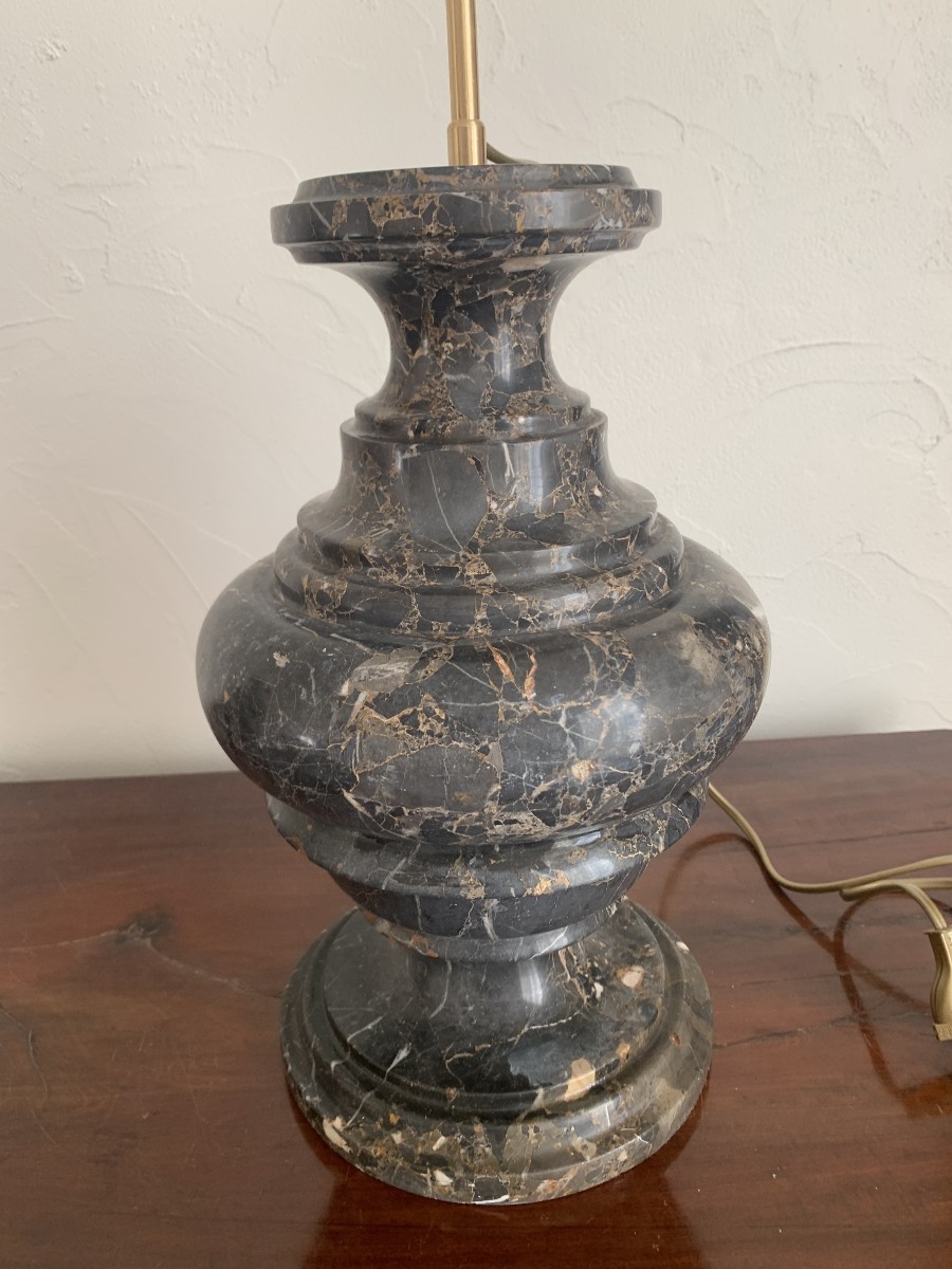 Paire De Lampes En Marbre Portor-photo-3