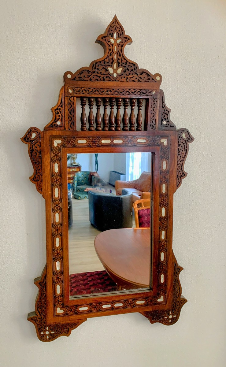 Miroir Oriental à Incrustations De Nacre -photo-2