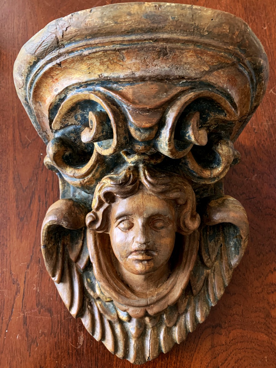 17th Century Angel Head Console  -photo-2