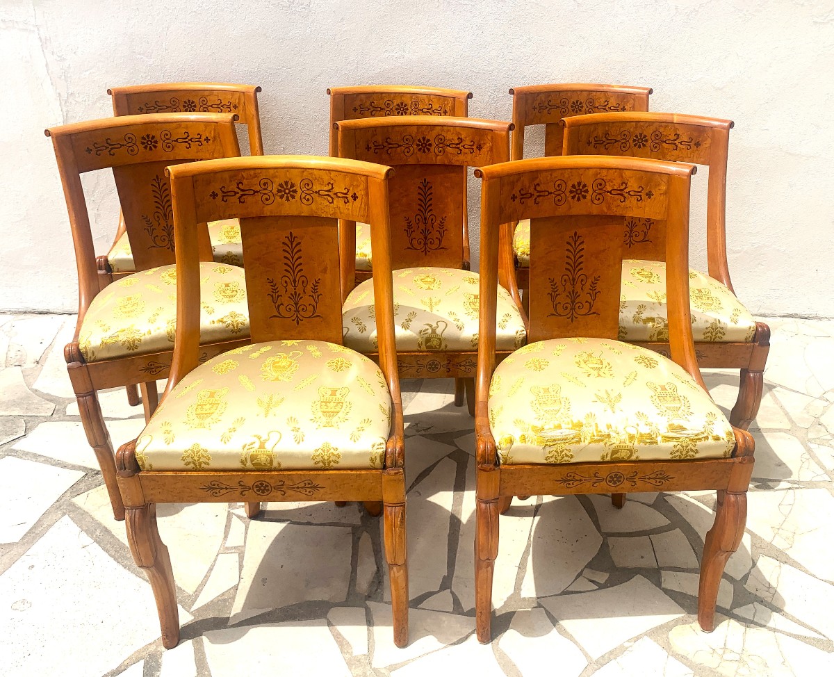 Series Of Eight Maison Rinck Chairs-photo-3