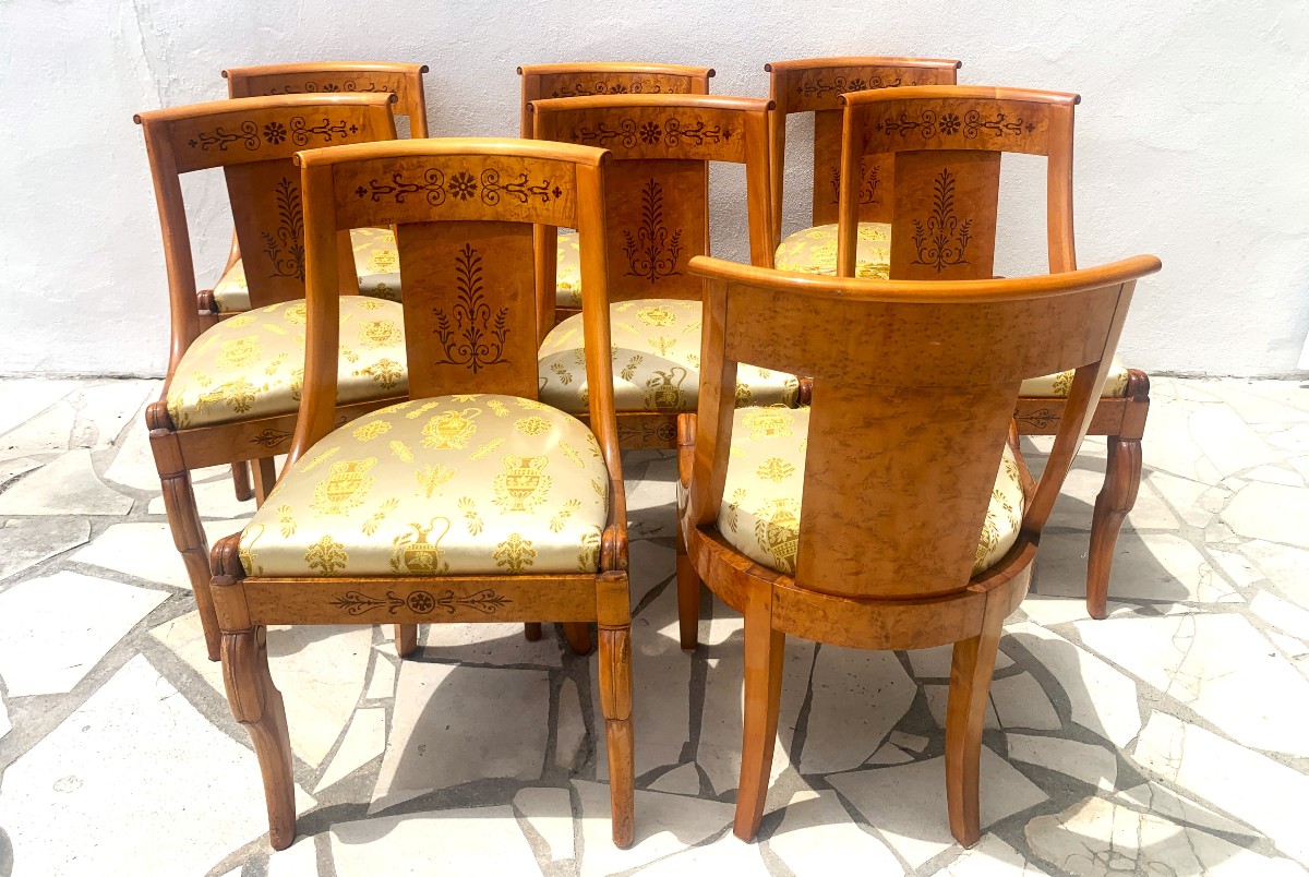Series Of Eight Maison Rinck Chairs-photo-3