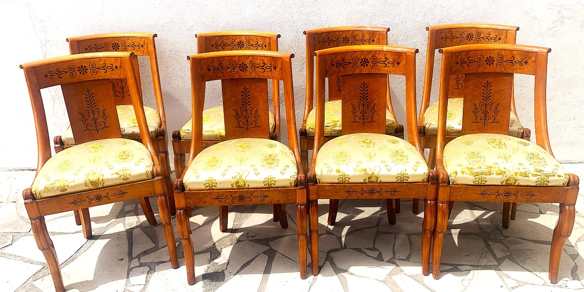 Series Of Eight Maison Rinck Chairs-photo-5