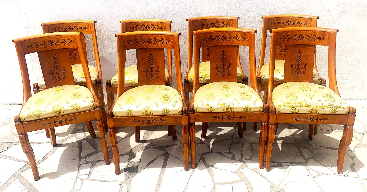 Series Of Eight Maison Rinck Chairs