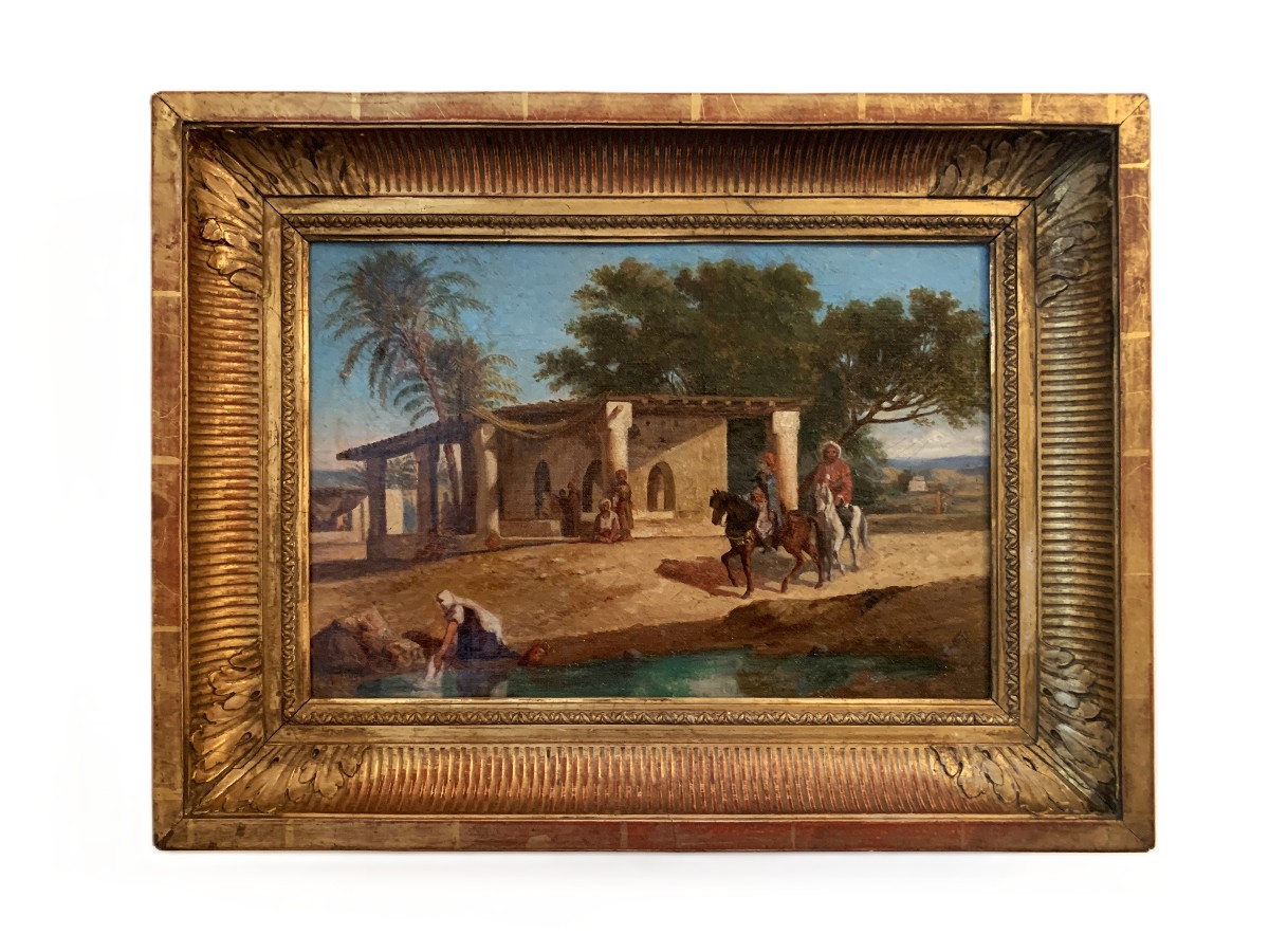 Huile sur toile orientaliste XIX -photo-2