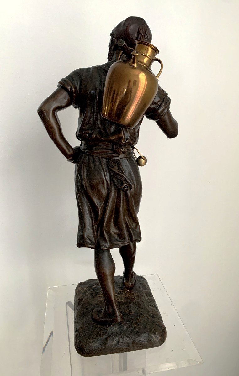 Sculpture Bronze orientaliste  Debut " le Porteur d'Eau Arabe "-photo-4