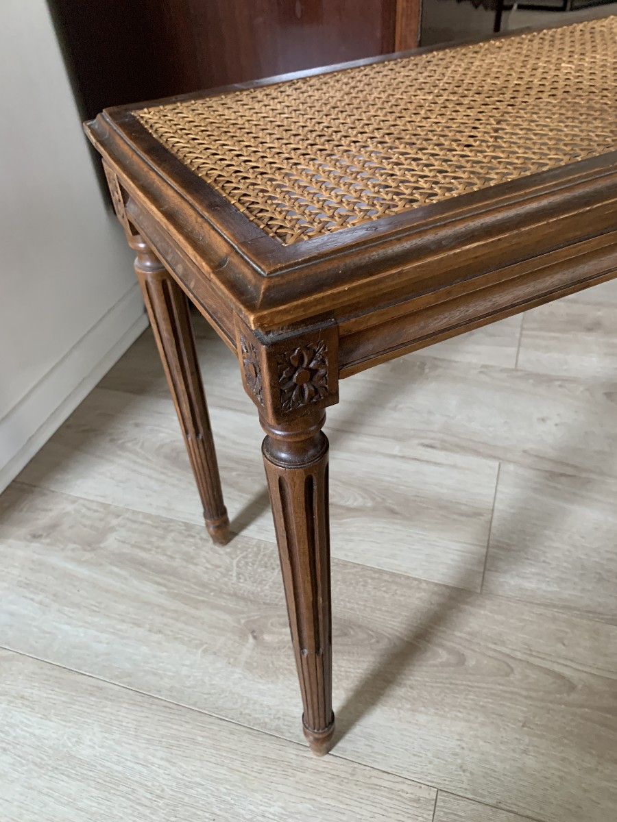 Piano Bench Or Bed End In Cane-photo-2