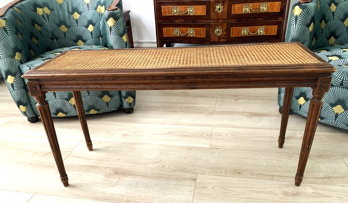 Piano Bench Or Bed End In Cane-photo-4