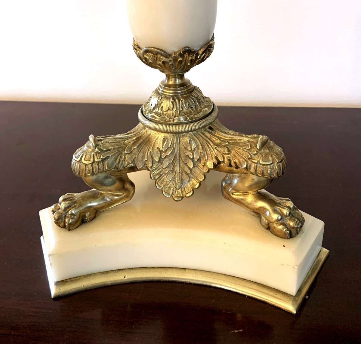 Bronze Onyx And Baccarat Crystal Oil Lamp.-photo-6