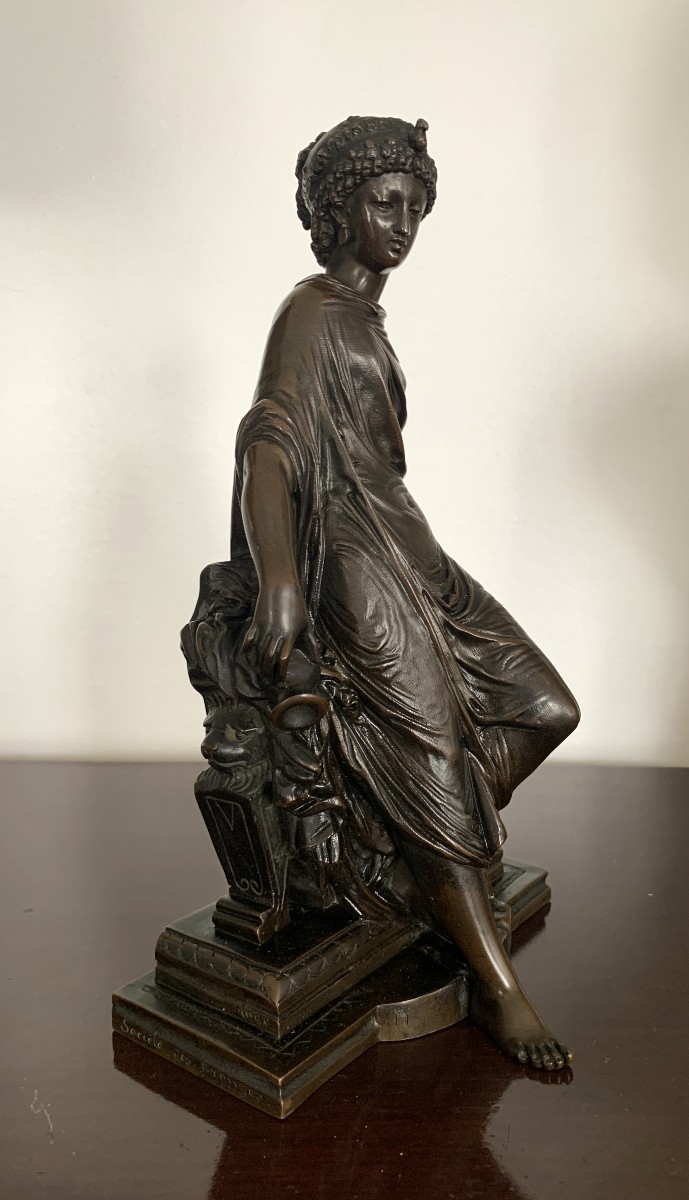 Bronze " femme à l'antique " signé François Mage-photo-2