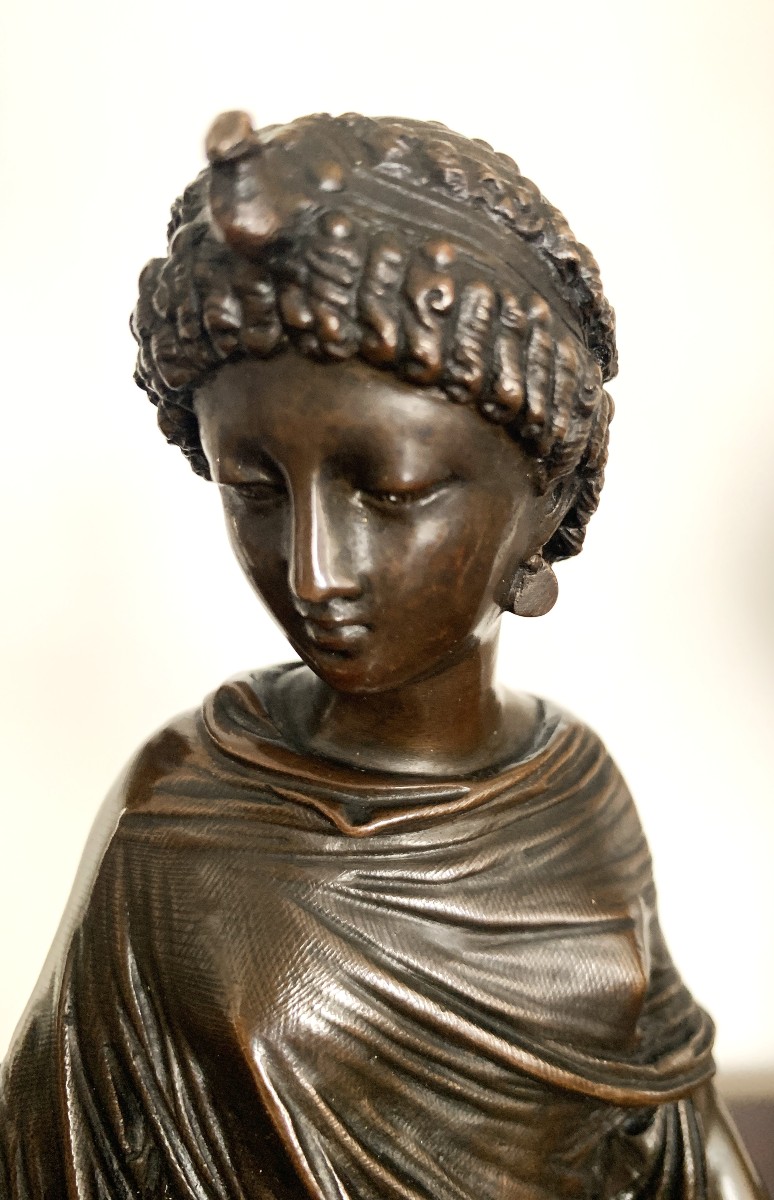 Bronze " femme à l'antique " signé François Mage-photo-3