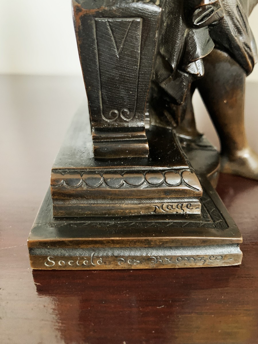 Bronze " femme à l'antique " signé François Mage-photo-4