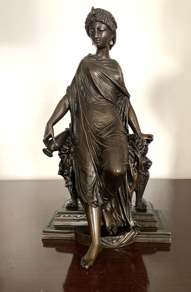 Bronze " femme à l'antique " signé François Mage-photo-2