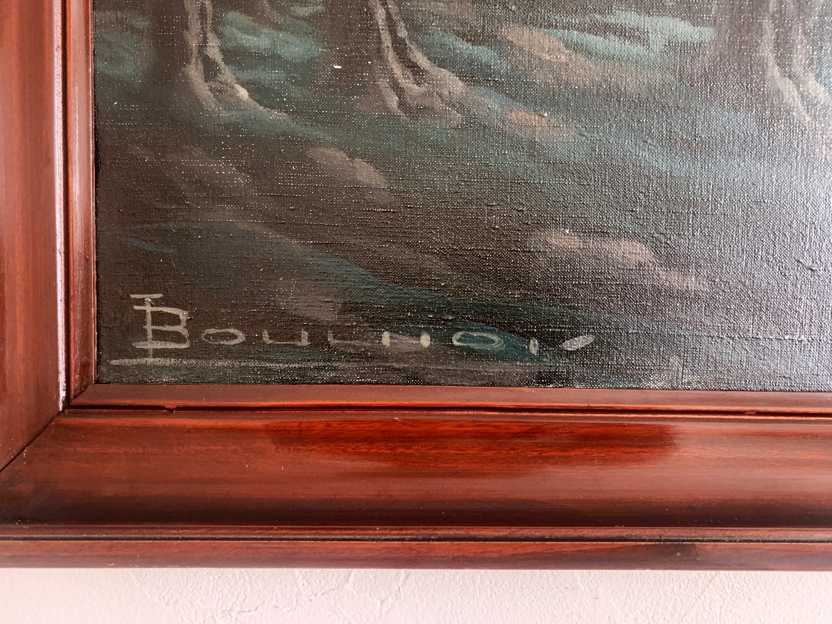 Oil On Canvas "marine" By L. Boulnois-photo-4
