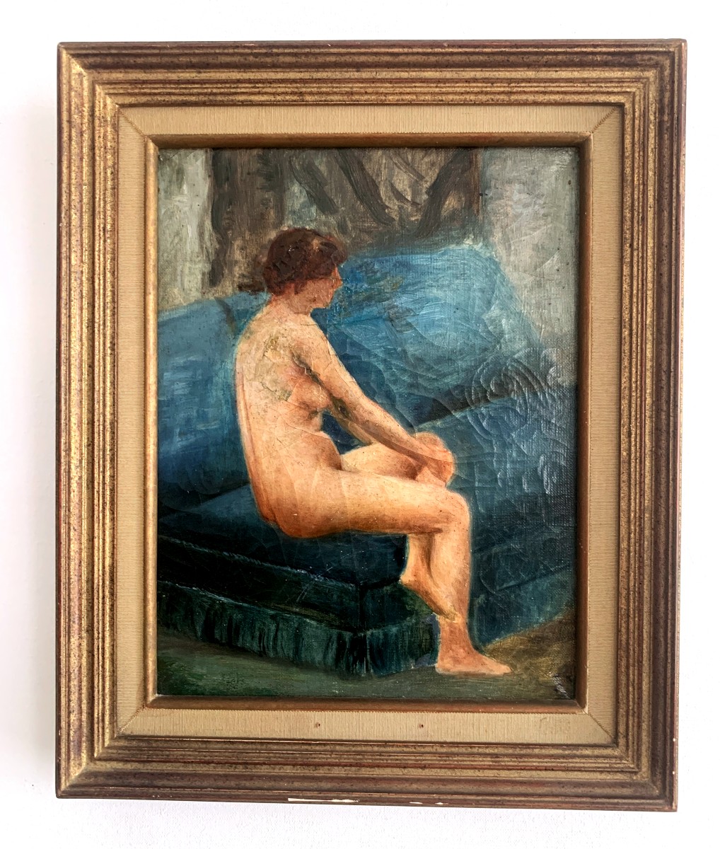 Huile sur toile  esquisse " nue féminin "