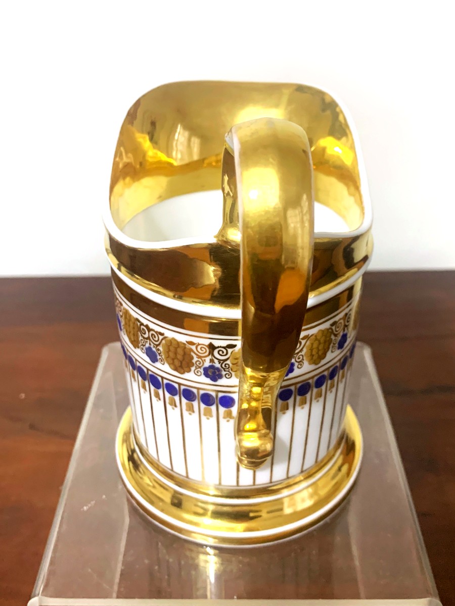 Blue And Gold Paris Porcelain Milk Jug-photo-3