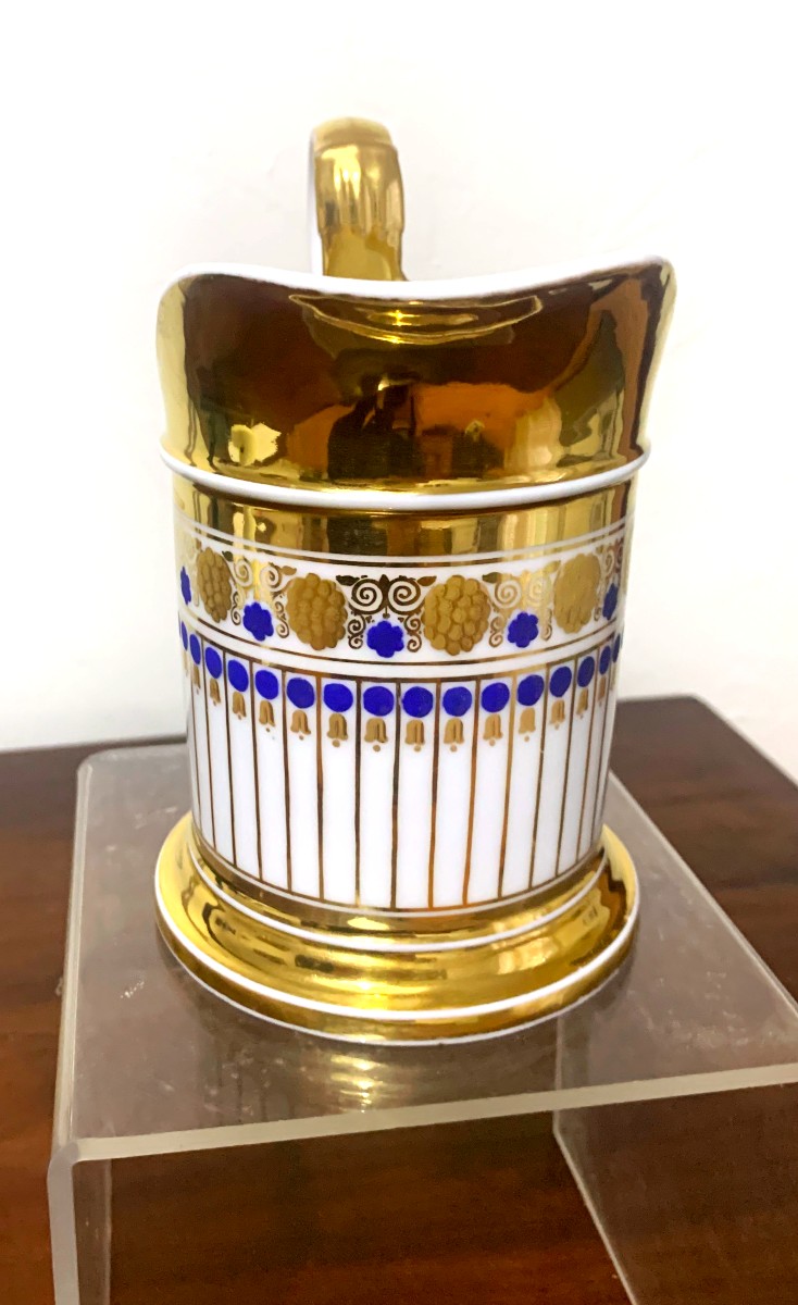 Blue And Gold Paris Porcelain Milk Jug-photo-4