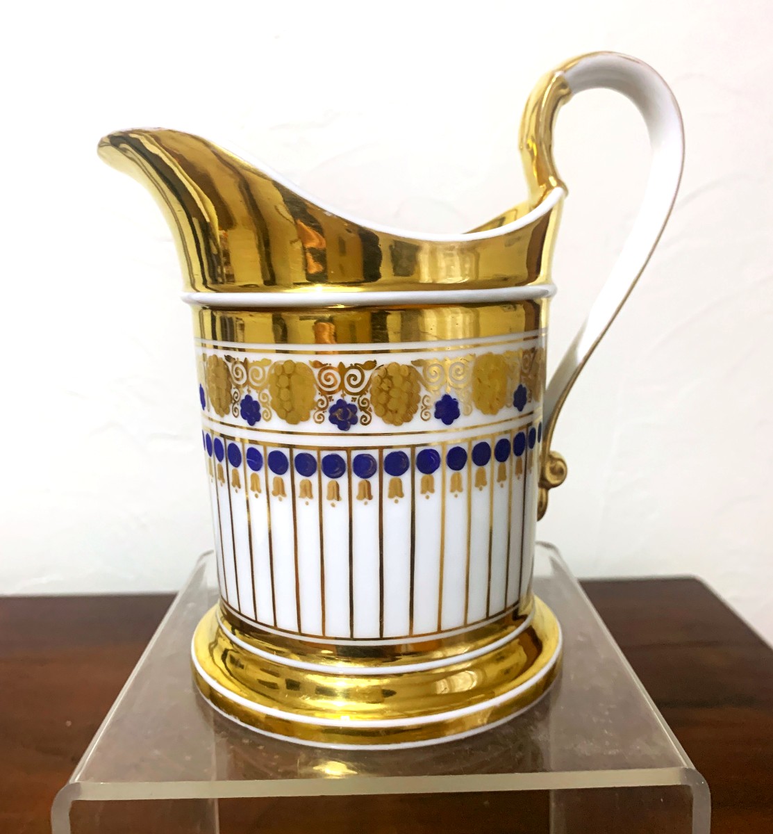 Blue And Gold Paris Porcelain Milk Jug