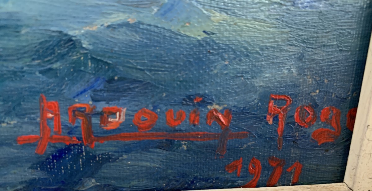 Roger ARDOUIN "Littoral du sud "huile sur toile-photo-3
