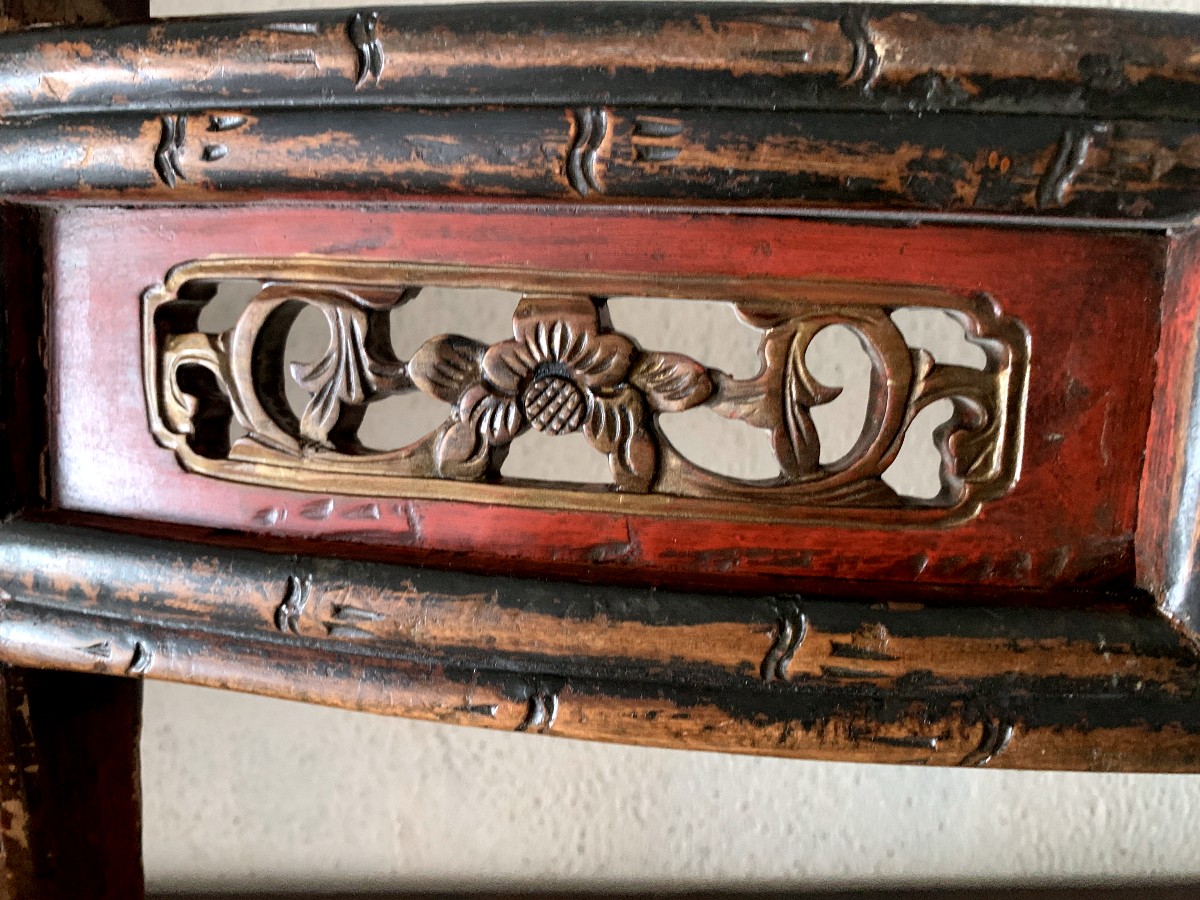 Paire de consoles demi-lune chinoises XIXème-photo-4