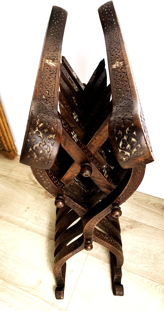 Fauteuil syrien " curule " à incrustations de nacre-photo-3