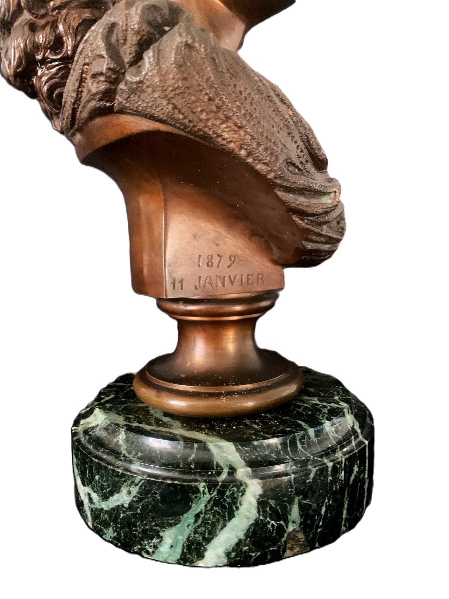 Buste en bronze jeune femme  " le lilas " de Antonio Giovanni Lanzirotti-photo-3