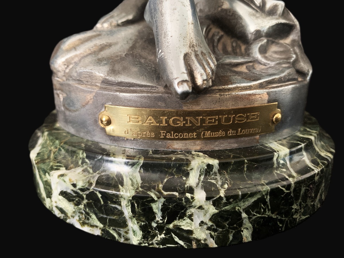 Baigneuse métal argenté D'après Falconet -photo-4