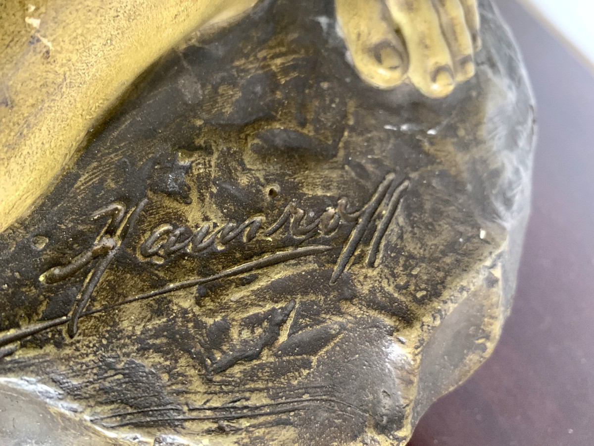 Terre cuite Haniroff et Friedrich Goldscheider " la porteuse d'eau "-photo-4