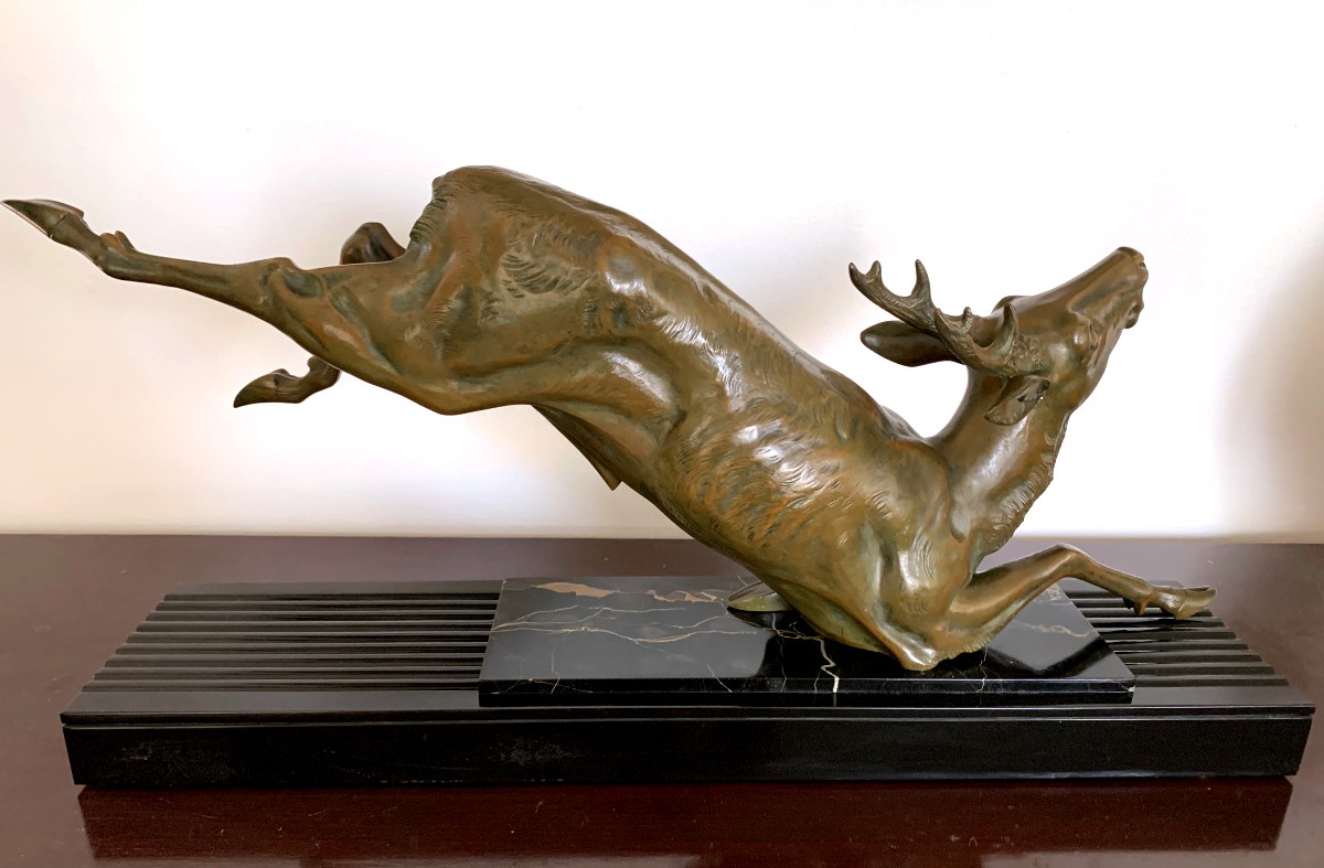 Pierre Hugonnet Bronze Large Roe Deer Known As -photo-3