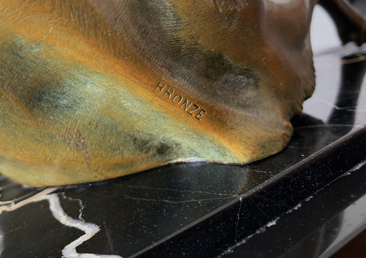 Pierre Hugonnet Bronze Large Roe Deer Known As -photo-4