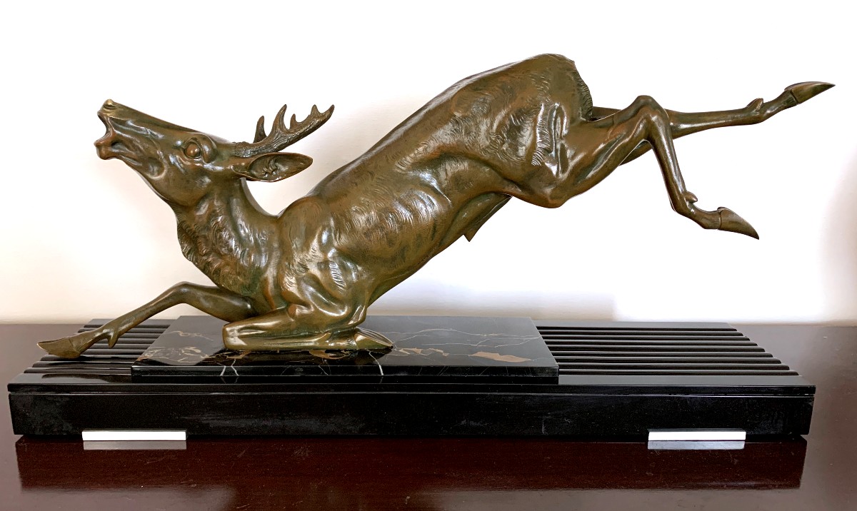 Pierre Hugonnet Bronze Large Roe Deer Known As -photo-2