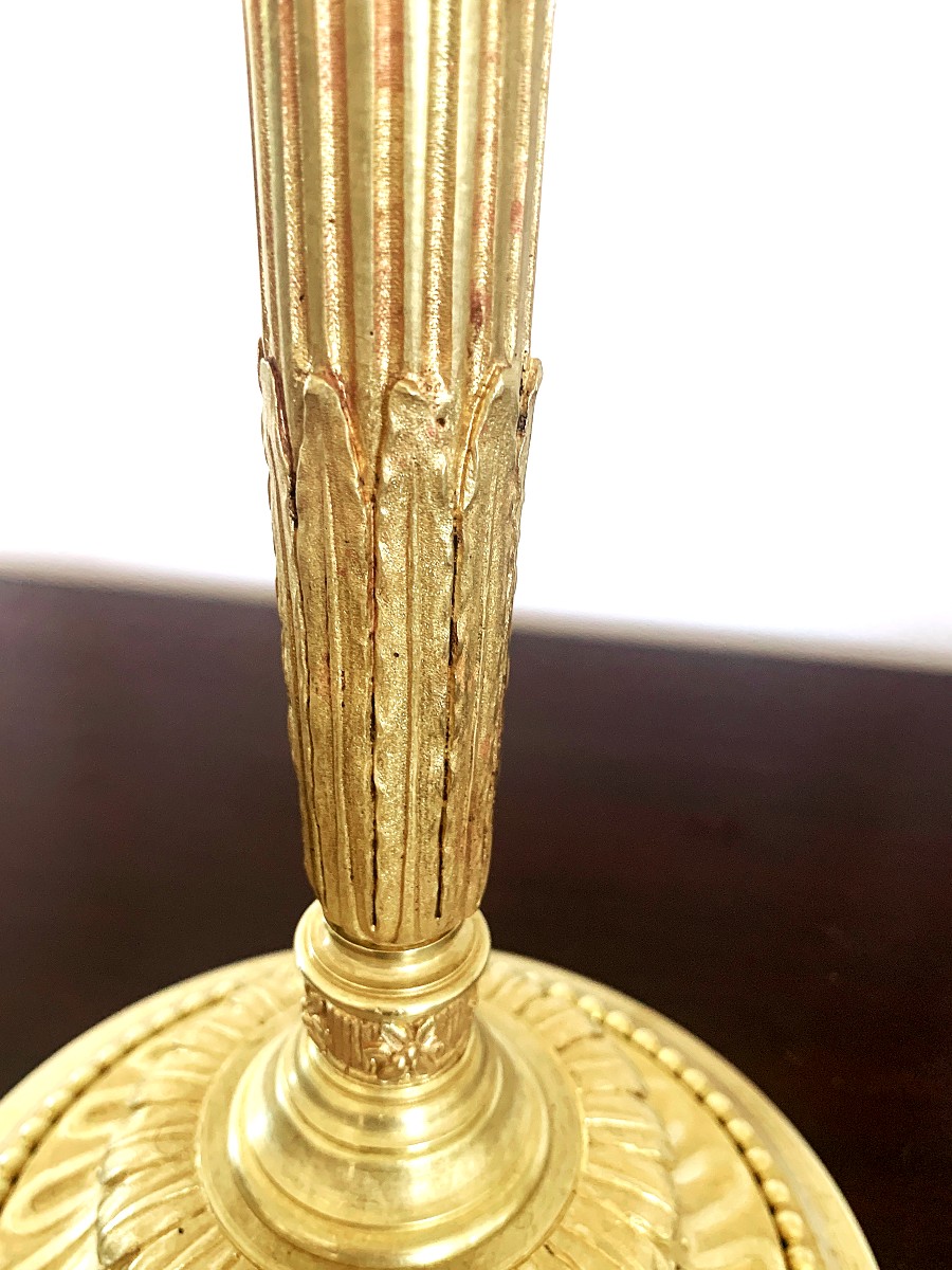 Paire d'Importants Candélabres En Bronze Doré  Louis XVI -photo-2